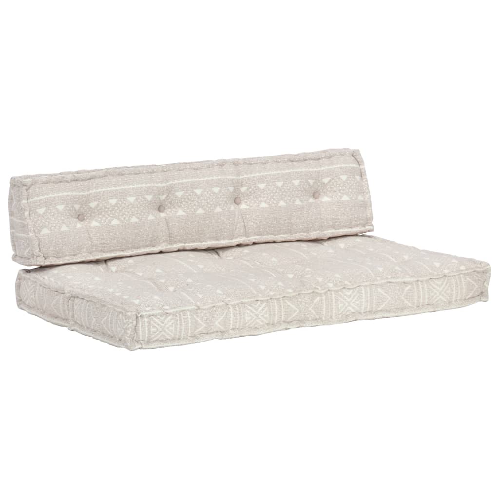 vidaXL Палетна възглавница за диван, светлокафява, текстил, пачуърк