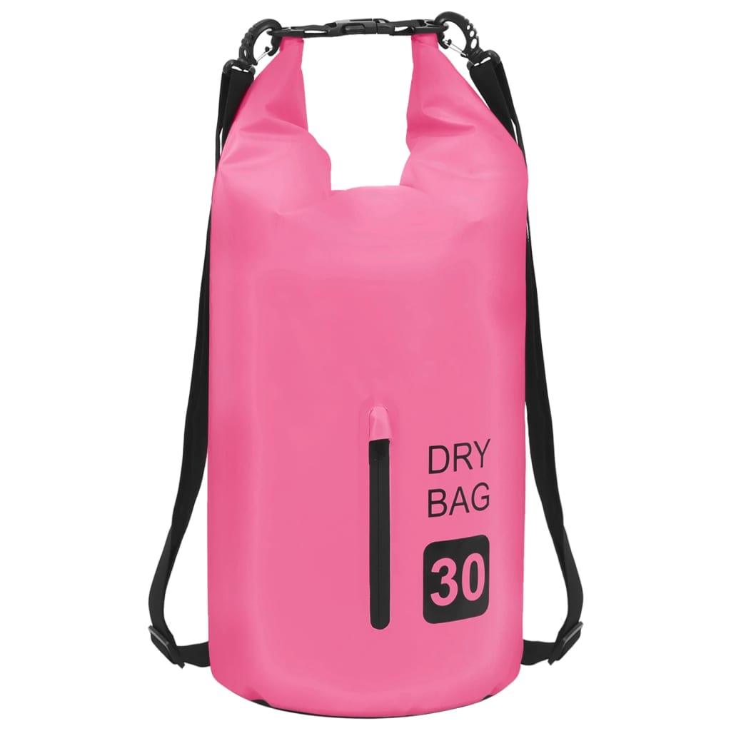 vidaXL Суха торба с цип, розова, 30 л, PVC