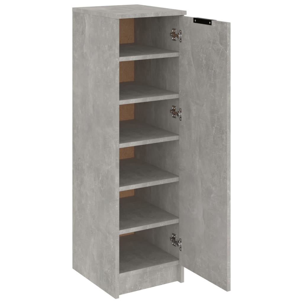 vidaXL Шкаф за обувки, бетонно сив, 30x35x100 см, инженерно дърво