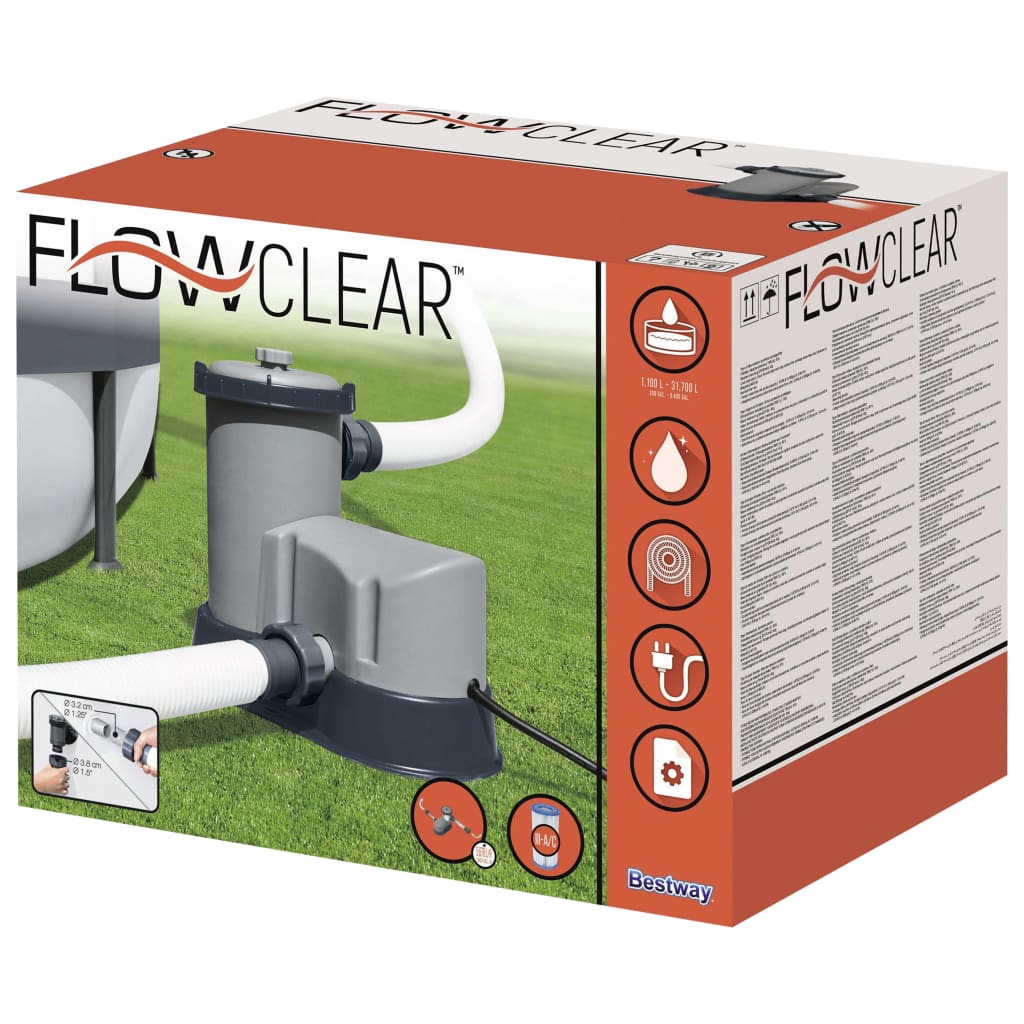 Bestway Филтърна помпа за басейн Flowclear 5678 л/ч