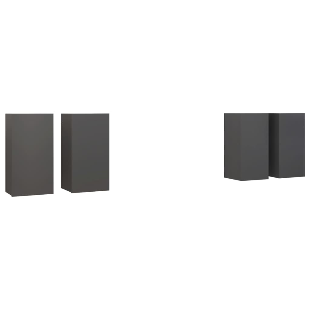 vidaXL ТВ шкафове, 4 бр, сиви, 30,5x30x60 см, ПДЧ