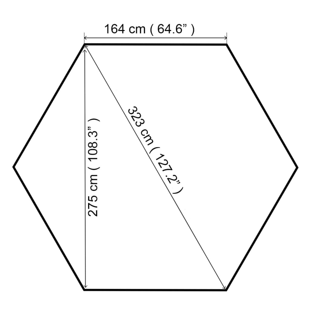 vidaXL Градинска шатра тип беседка, шестоъгълна, бежова, 323x265 см