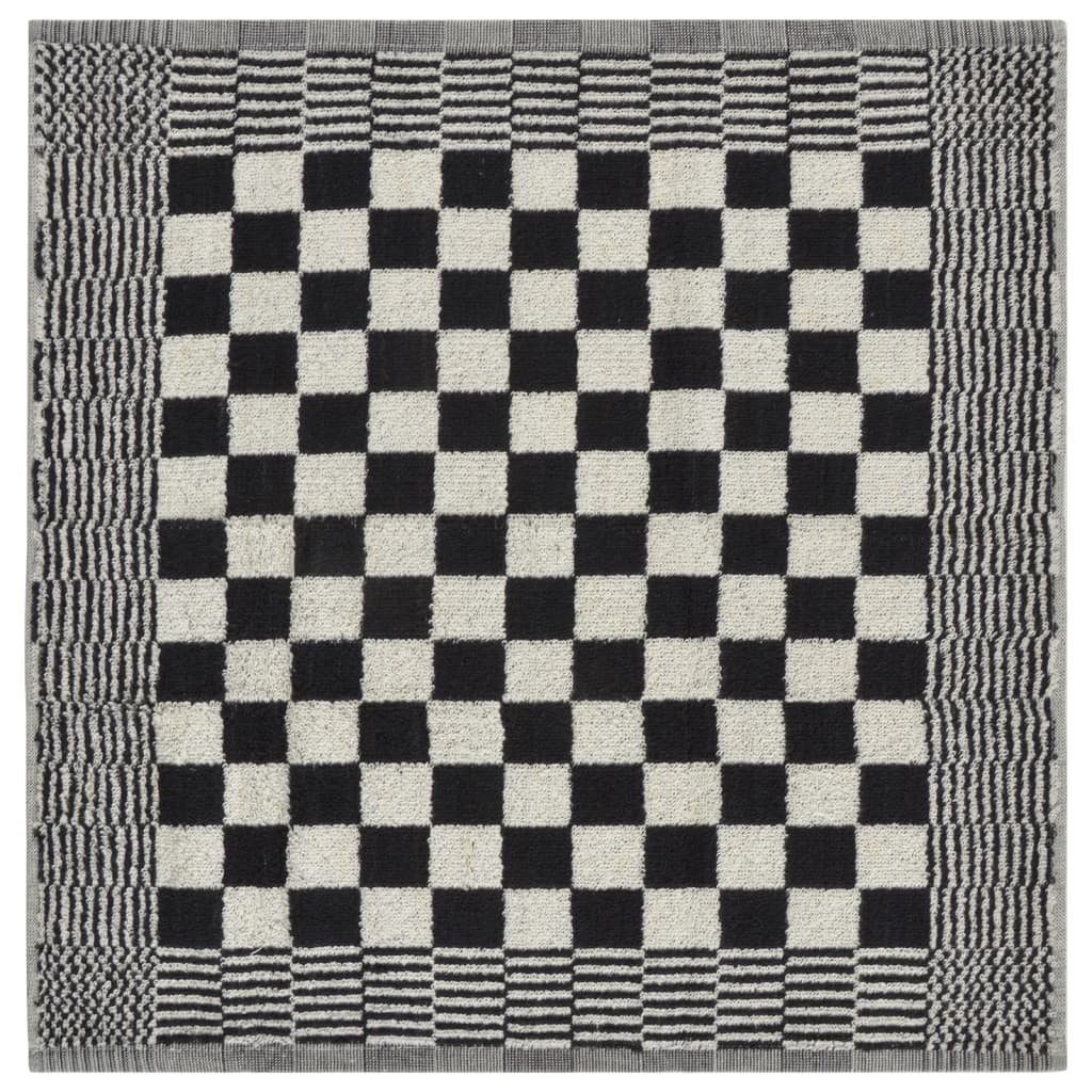 vidaXL Комплект кърпи от 10 части, черен и бял, памук