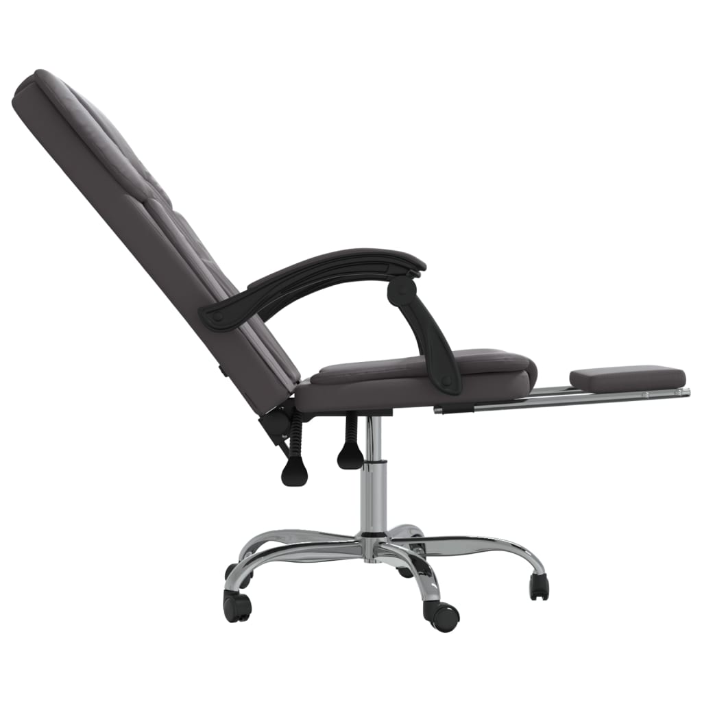 vidaXL Наклоняем офис стол, сив, изкуствена кожа