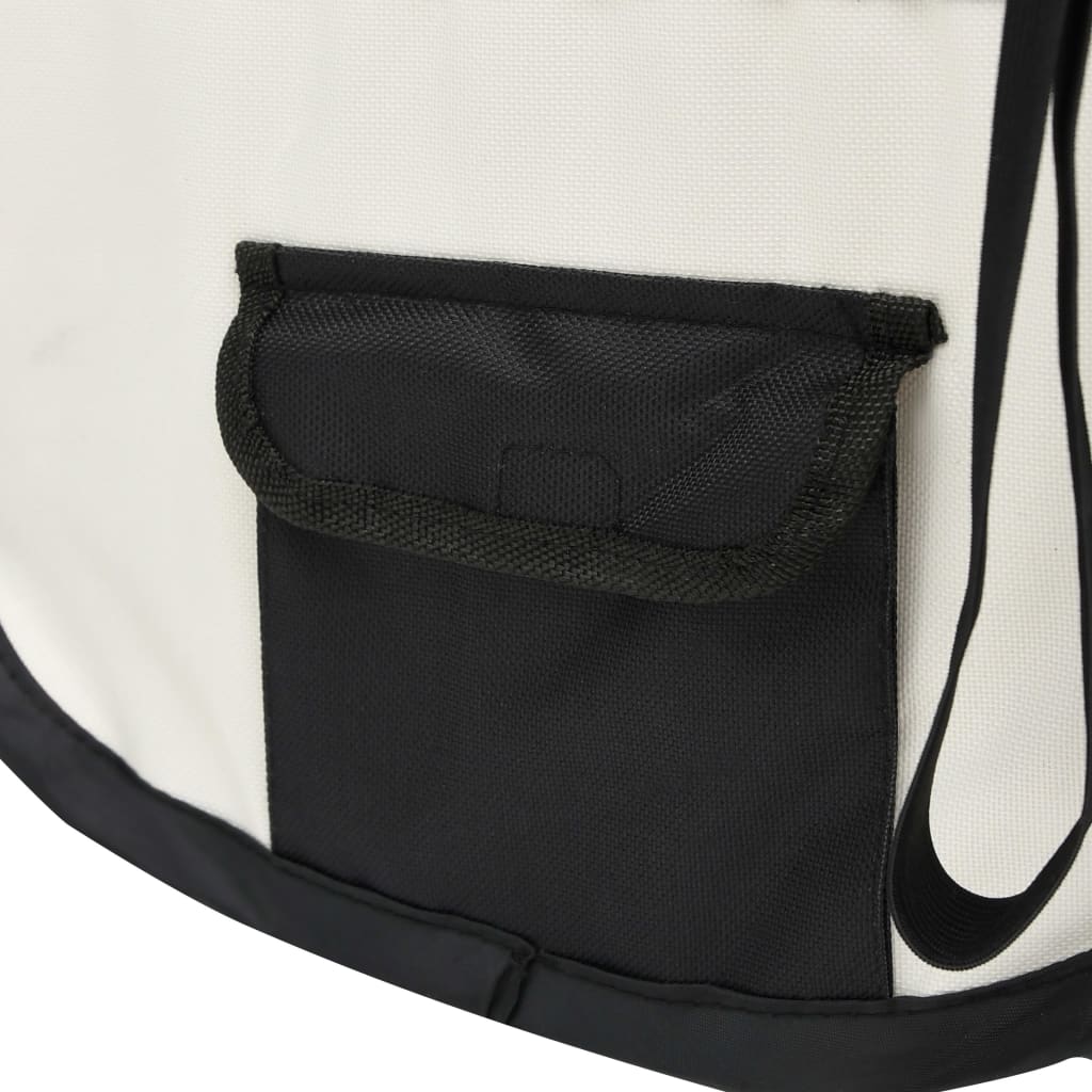vidaXL Сгъваема кучешка кошара с чанта за носене, черна, 110x110x58 см