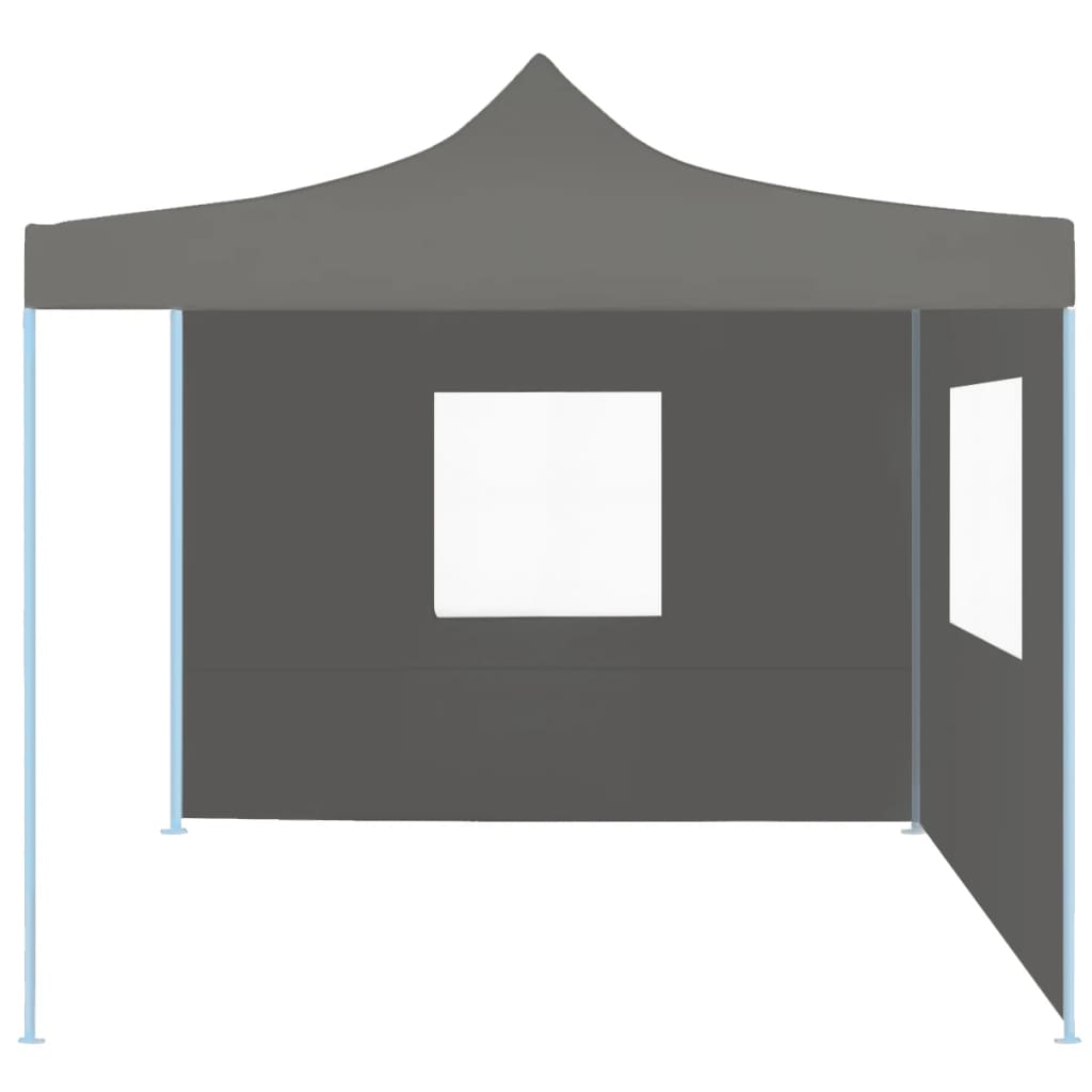 vidaXL Сгъваема парти шатра с 2 странични стени 2x2 м стомана антрацит
