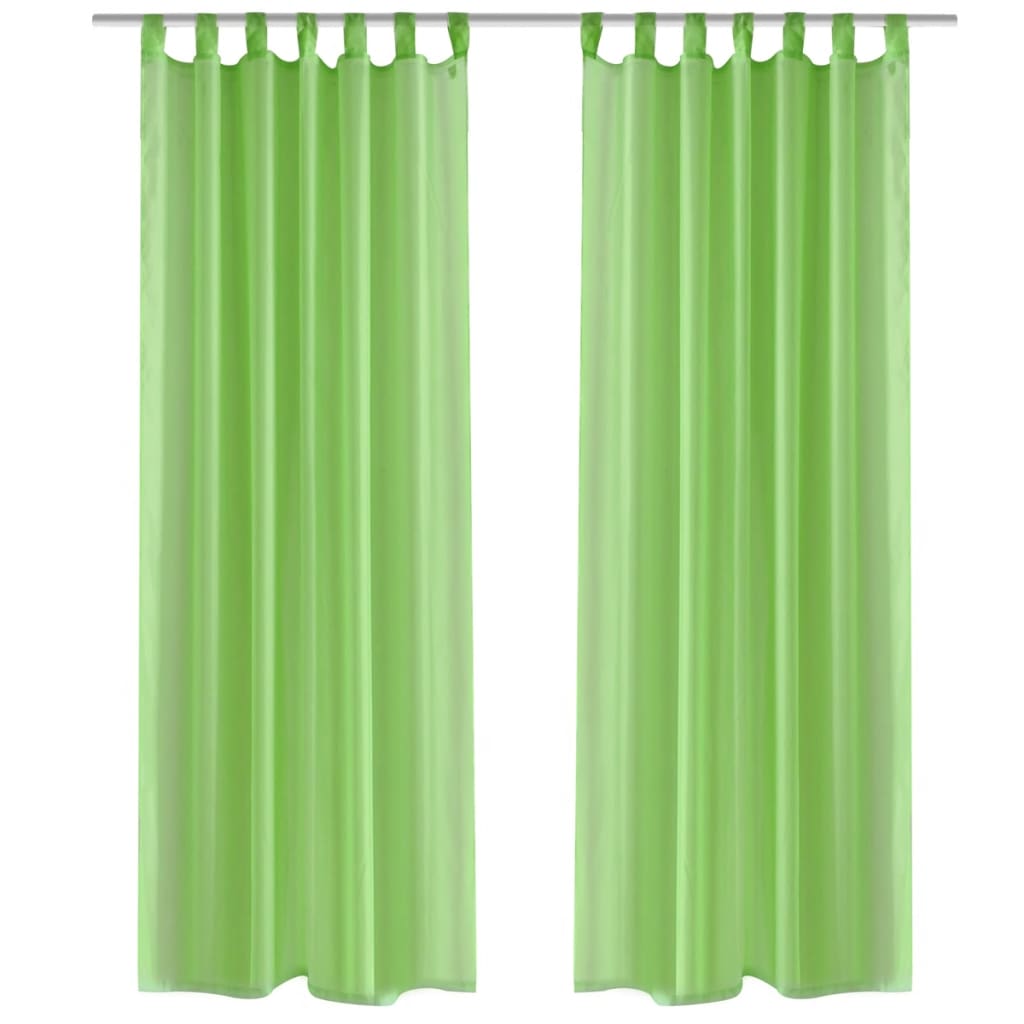 Зелени прозрачни завеси 140 х 225 см – 2 броя