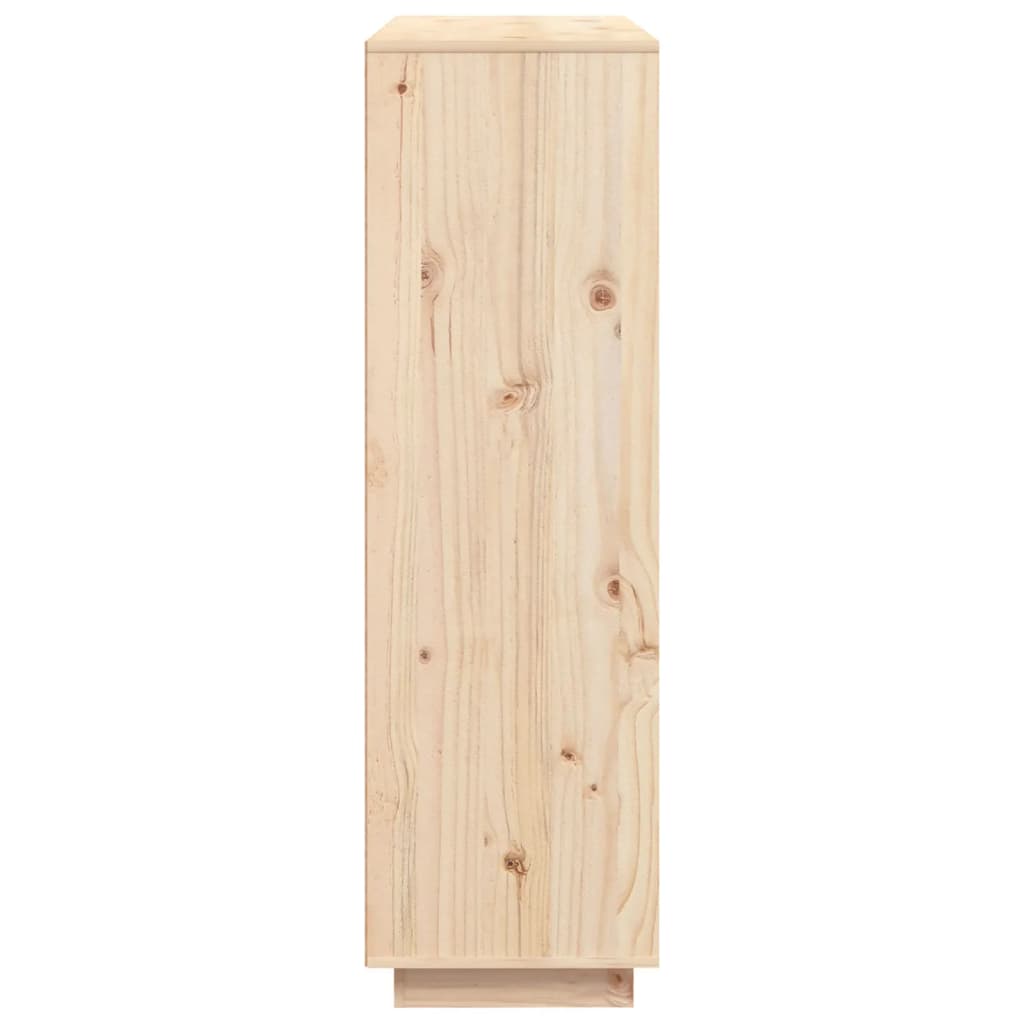 vidaXL Висок шкаф, 110,5x35x117 см, борово дърво масив