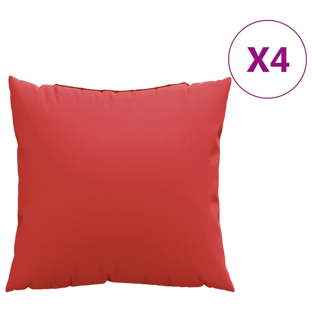 vidaXL Декоративни възглавници, 4 бр, червени, 50x50 см, плат