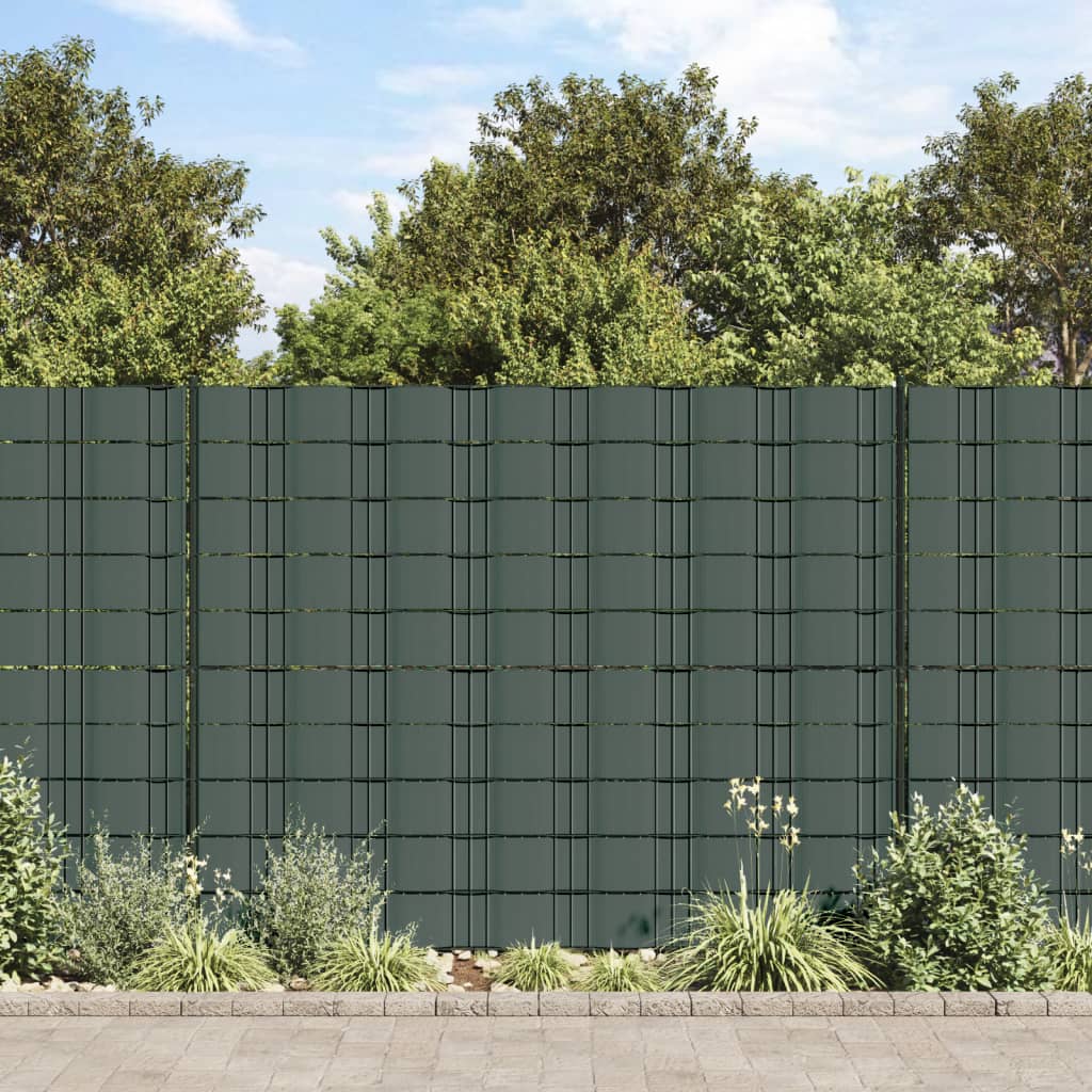 vidaXL Градински параван за уединение, PVC, 70x0,19 м, зелен