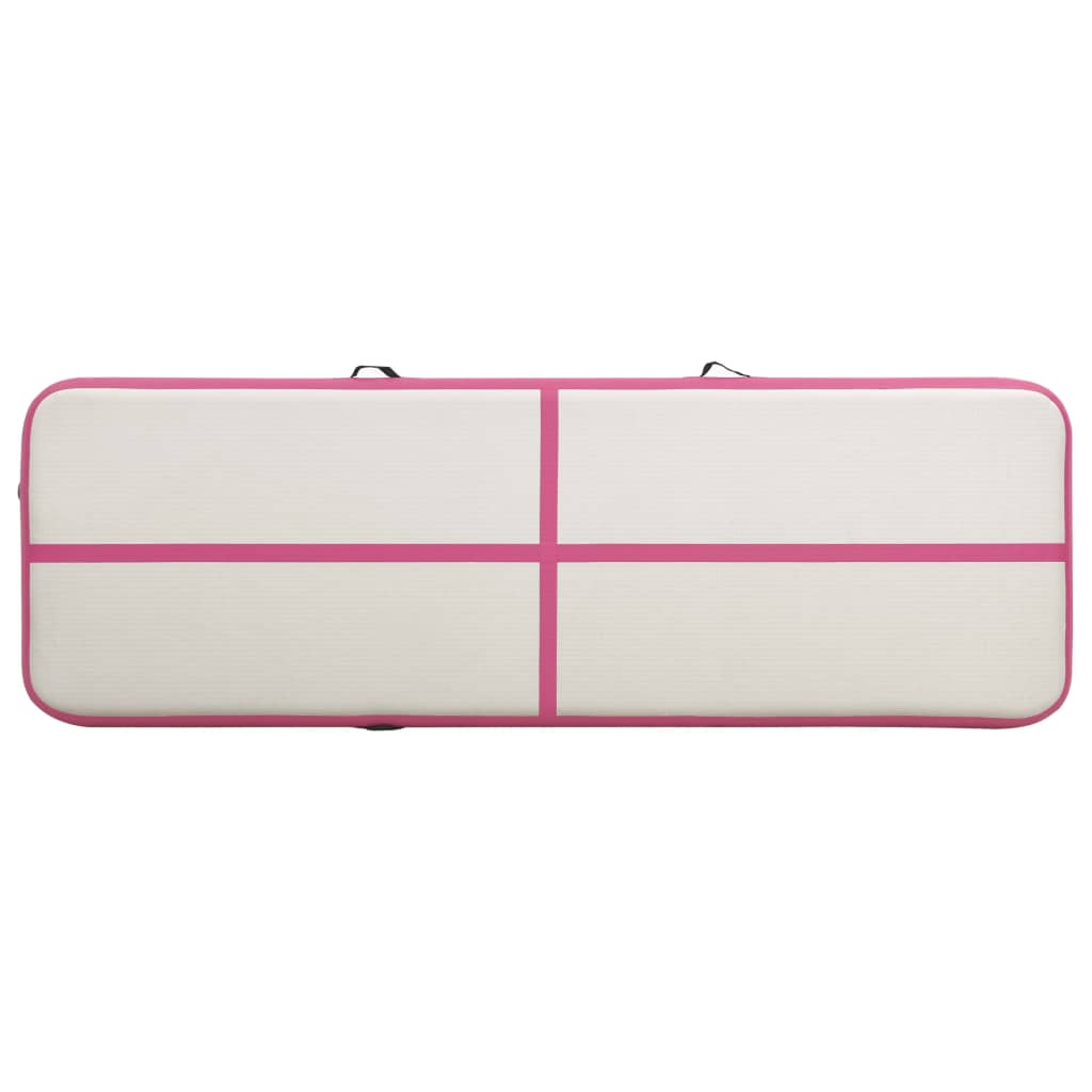 vidaXL Надуваем дюшек за гимнастика с помпа, 400x100x15 см, PVC, розов