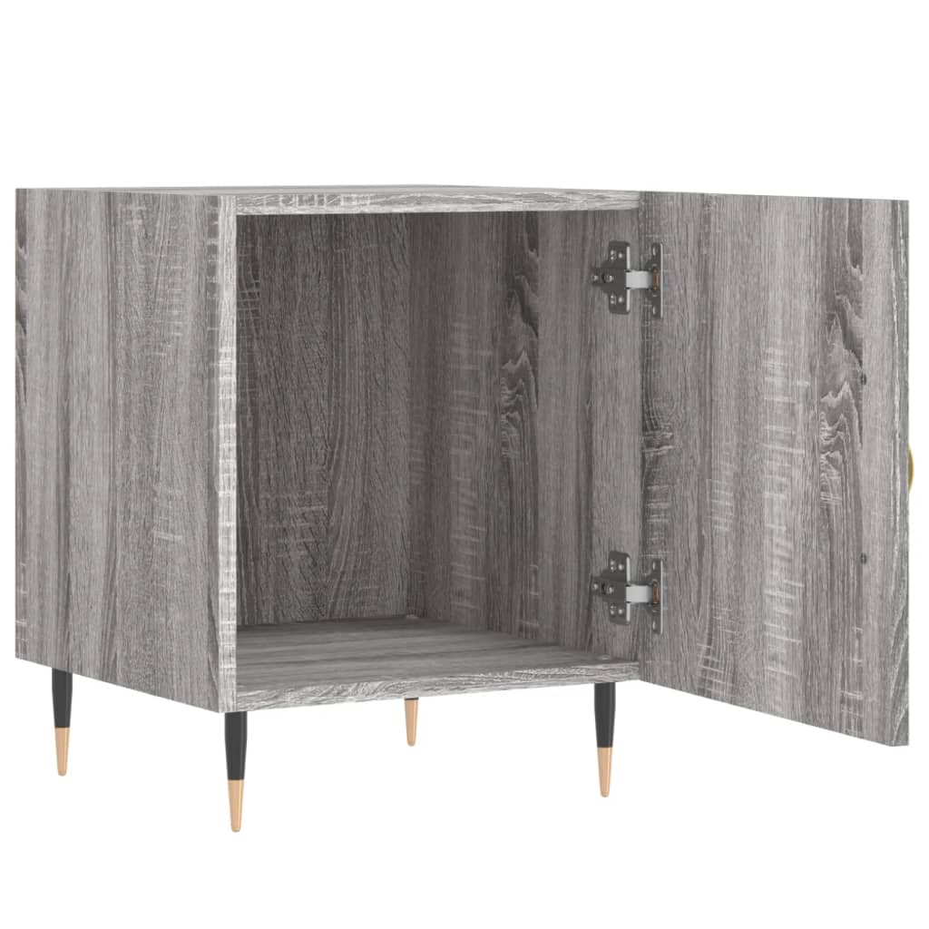 vidaXL Нощно шкафче, сив сонома, 40x40x50 см, инженерно дърво