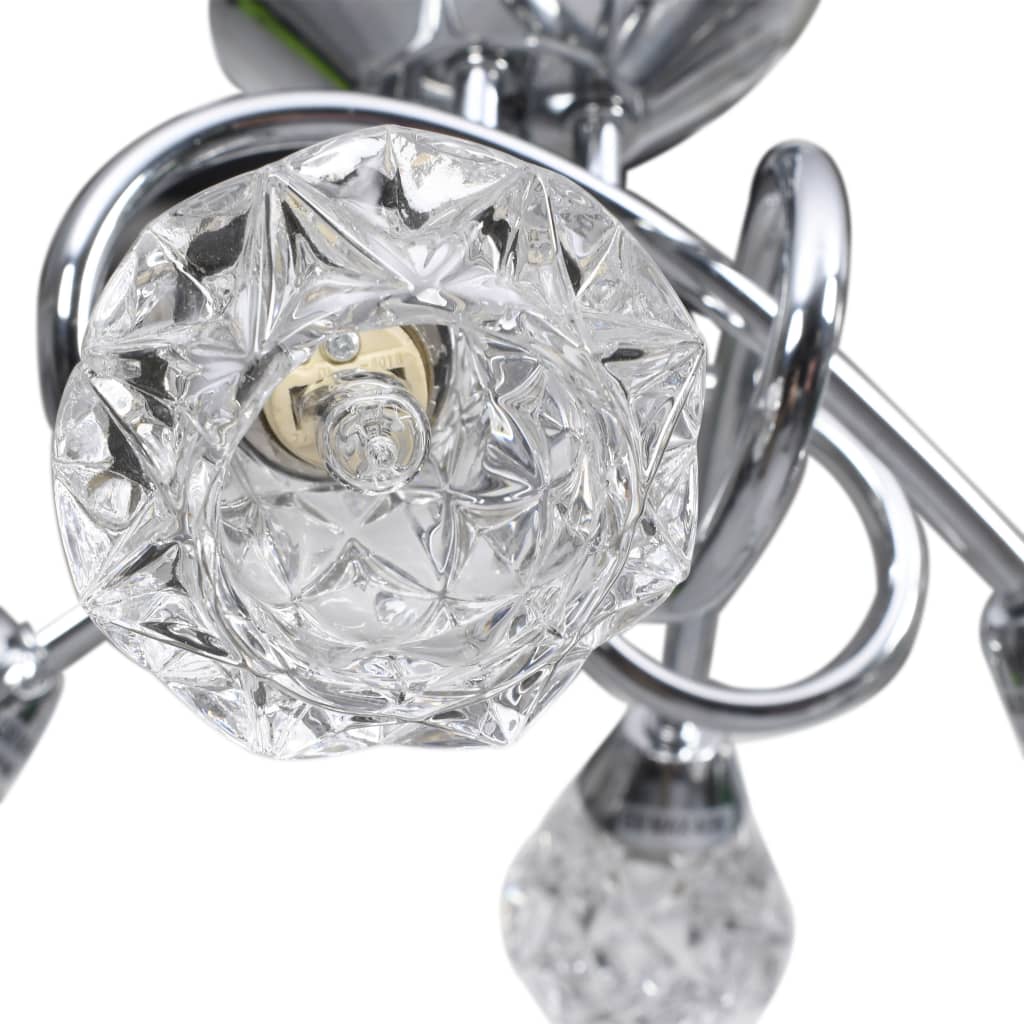 vidaXL Лампа за таван със стъклени решетъчни абажури за 4 крушки G9