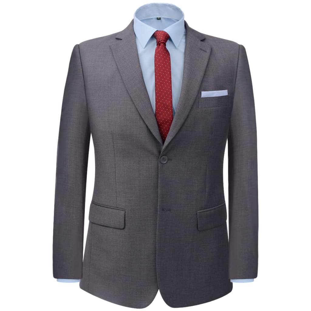 vidaXL Мъжки бизнес костюм от две части сив размер 54