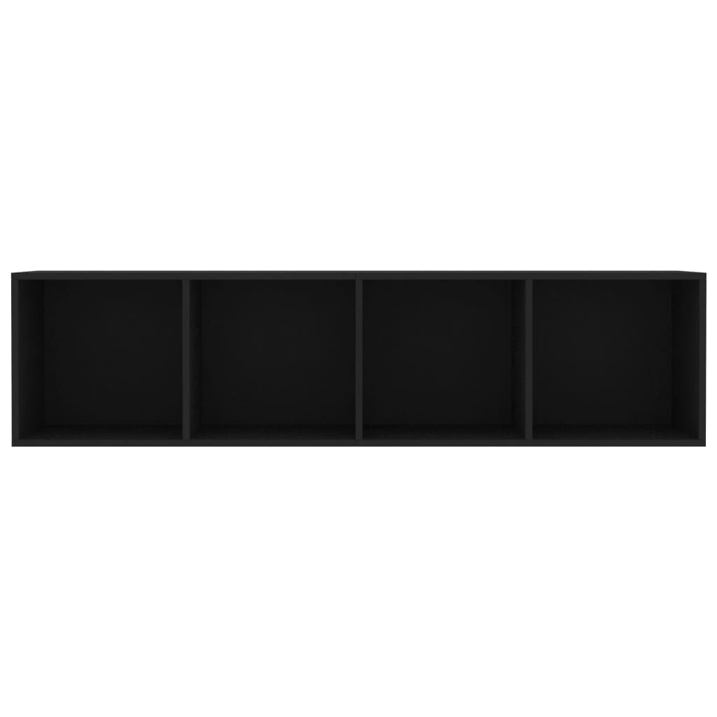 vidaXL Библиотека/ТВ шкаф, черна, 143x30x36 см