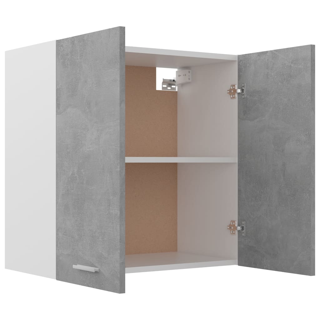 vidaXL Висящ шкаф, бетонно сив, 60x31x60 см, ПДЧ