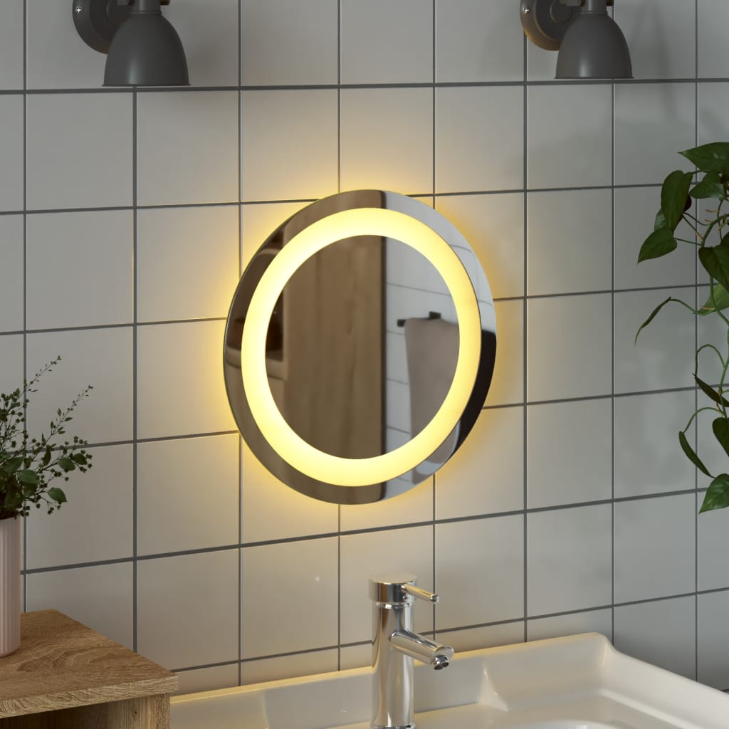 vidaXL LED огледало за баня 30 см кръгло