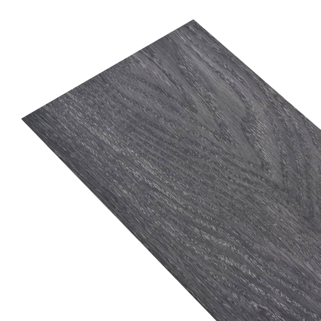 vidaXL Самозалепващи подови дъски, PVC, 2,51 м², 2 мм черно и бяло