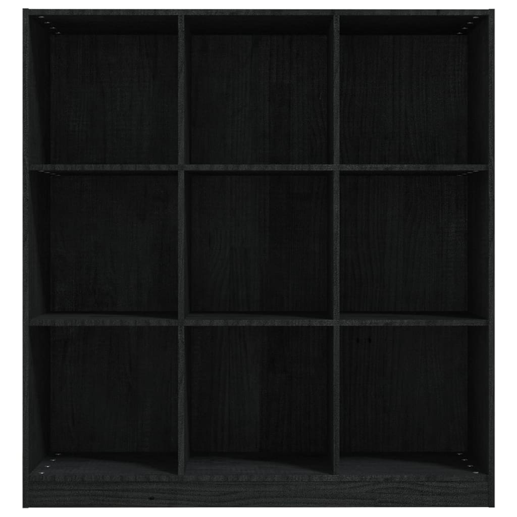 vidaXL Библиотека/разделител за стая черна 104x33,5x110 см бор масив