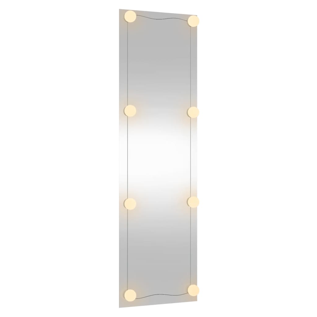 vidaXL Стенно огледало с LED лампи 30x100 см стъкло правоъгълно