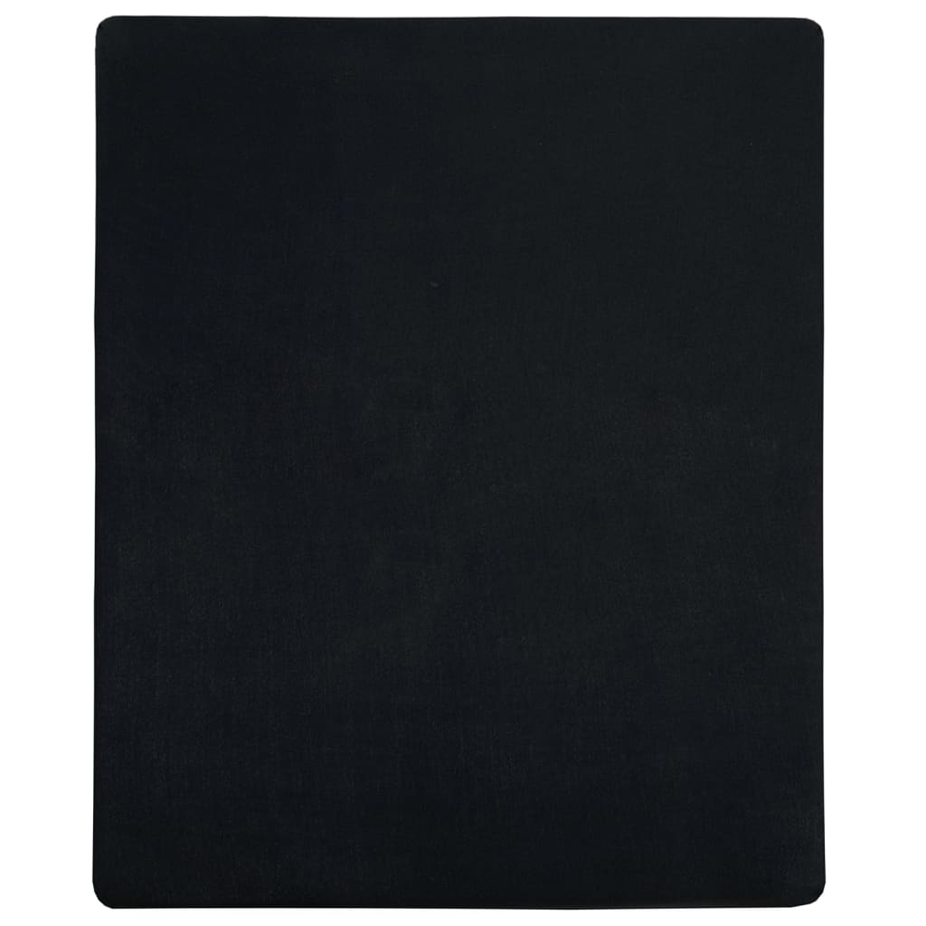 vidaXL Чаршафи с ластик, 2 бр, черни, 100x200 см, памук