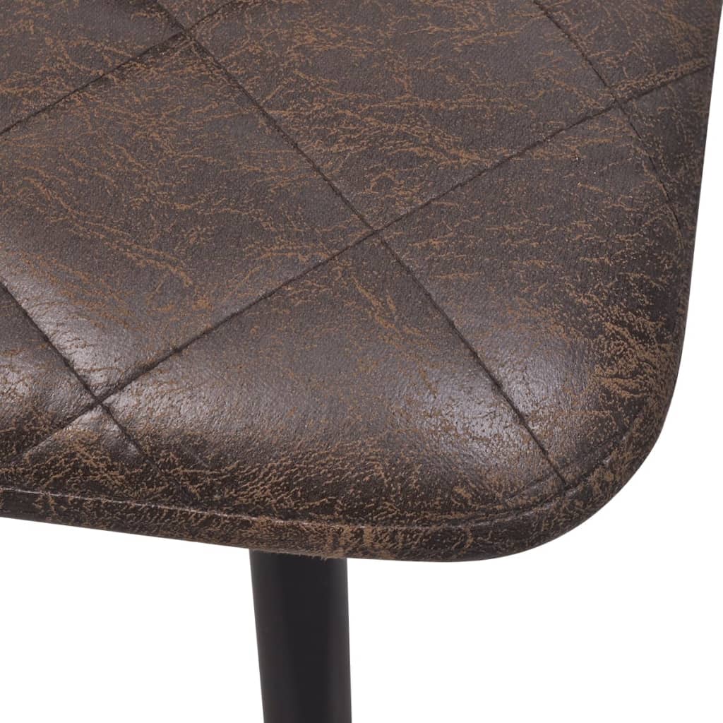 vidaXL Трапезни столове, 2 бр, тъмнокафяви, изкуствена кожа