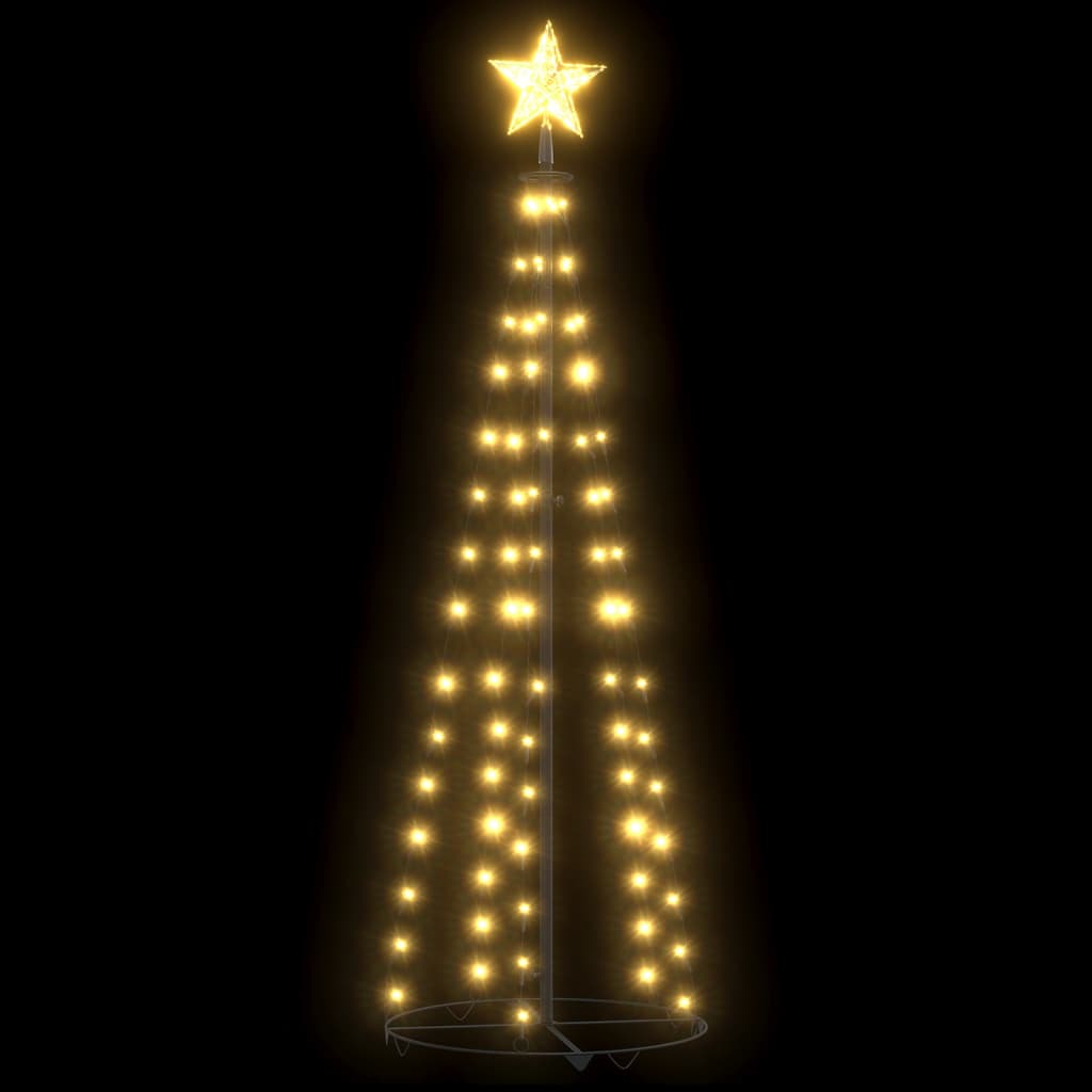 vidaXL Коледна елха конус, 70 LED топло бяло, декорация, 50x120 см