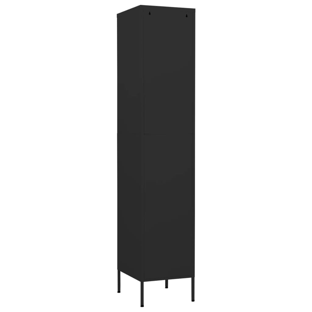 vidaXL Заключващ се шкаф, черен, 35x46x180 см, стомана