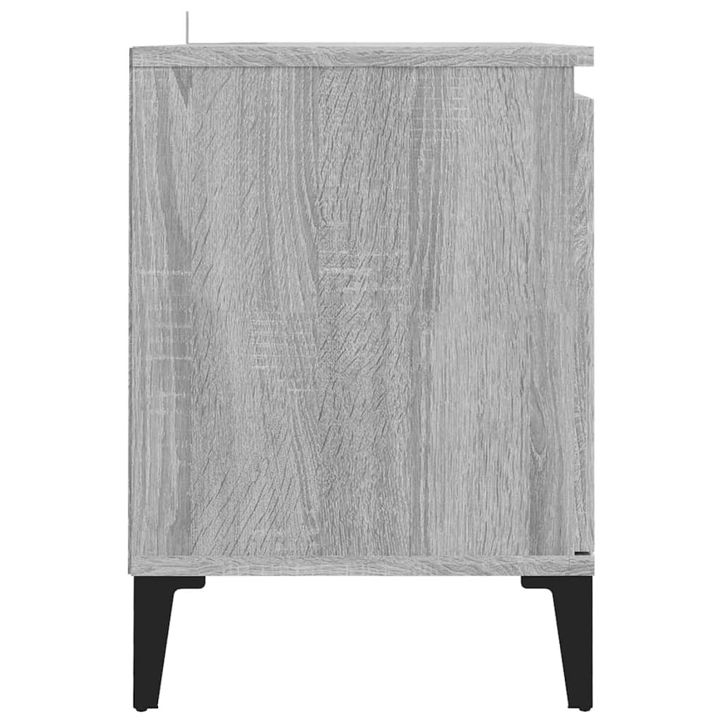 vidaXL ТВ шкаф с метални крака, сив сонома, 103,5x35x50 см
