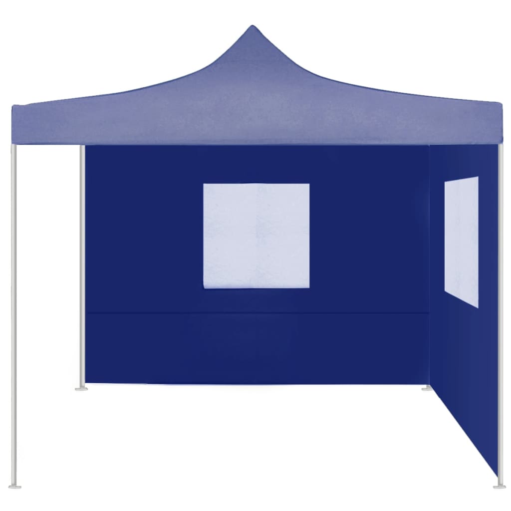 vidaXL Сгъваема парти шатра с 2 странични стени 2x2 м стомана синя