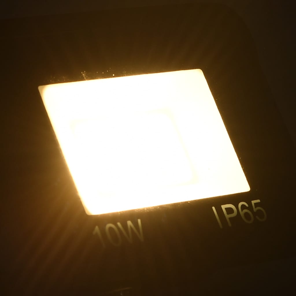 vidaXL LED прожектор, 10 W, топло бяло