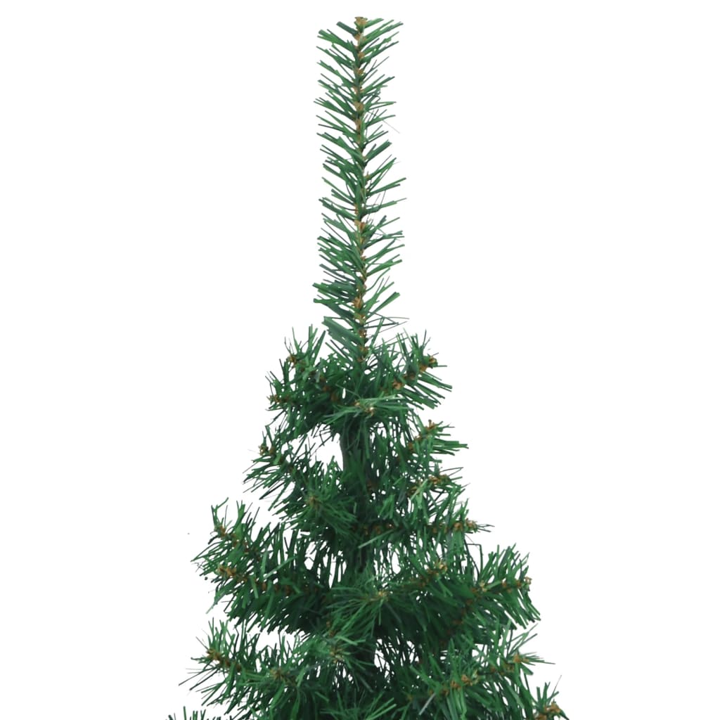 vidaXL Ъглова изкуствена коледна елха, зелена, 240 см, PVC