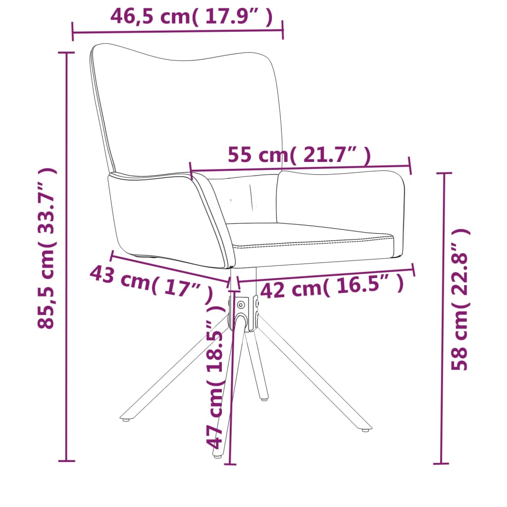 vidaXL Въртящи трапезни столове, 2 бр, виненочервени, кадифе