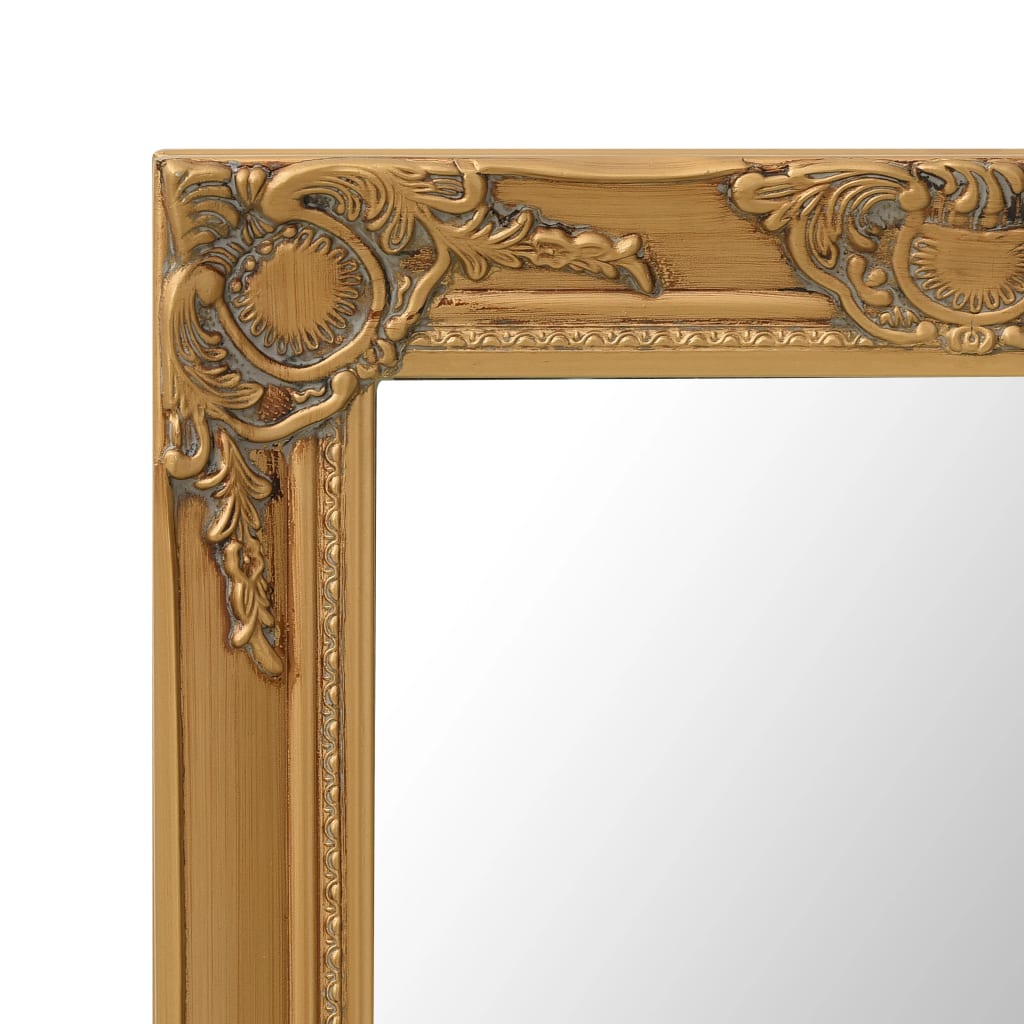 vidaXL Стенно огледало, бароков стил, 60x60 см, златисто
