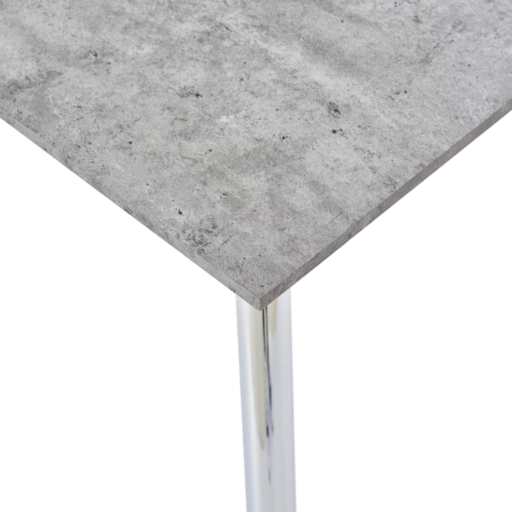 vidaXL Трапезна маса, бетонно сиво и сребристо, 120x60x74 cм, МДФ