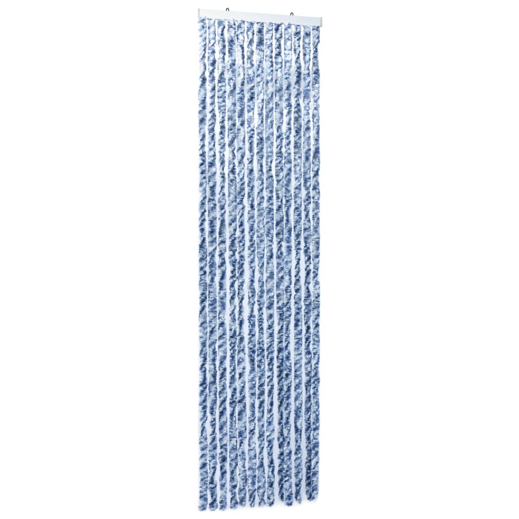 vidaXL Завеса против насекоми, синьо и бяло, 90x200 см, шенил