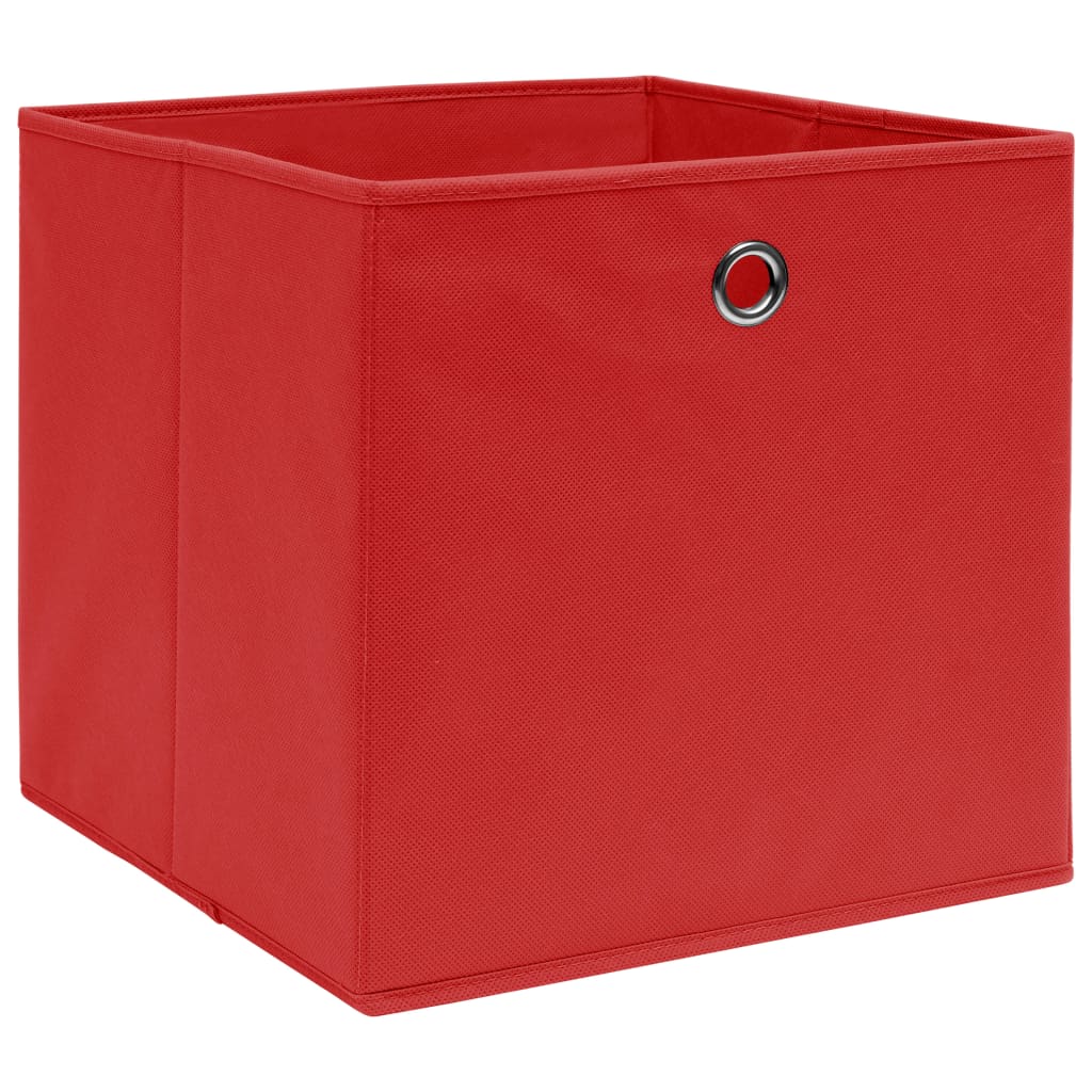 vidaXL Кутии за съхранение 4 бр червени 32x32x32 см плат