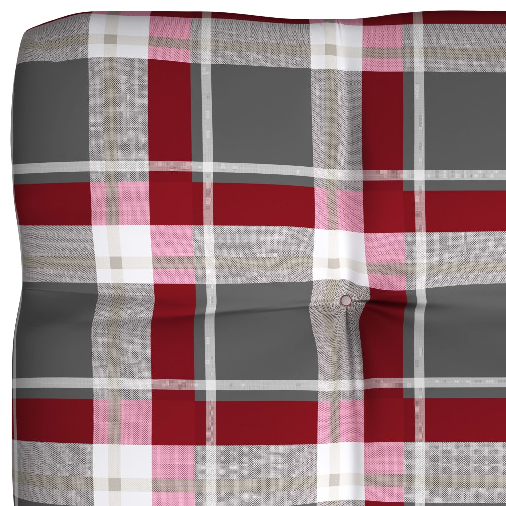 vidaXL Палетни възглавници за диван, 7 бр, червено каре