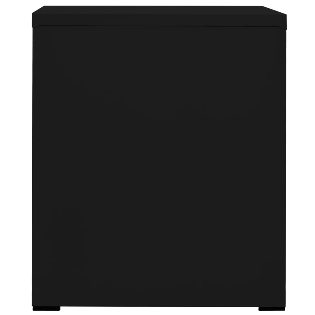 vidaXL Шкаф за папки, черен, 46x62x72,5 cм, стомана