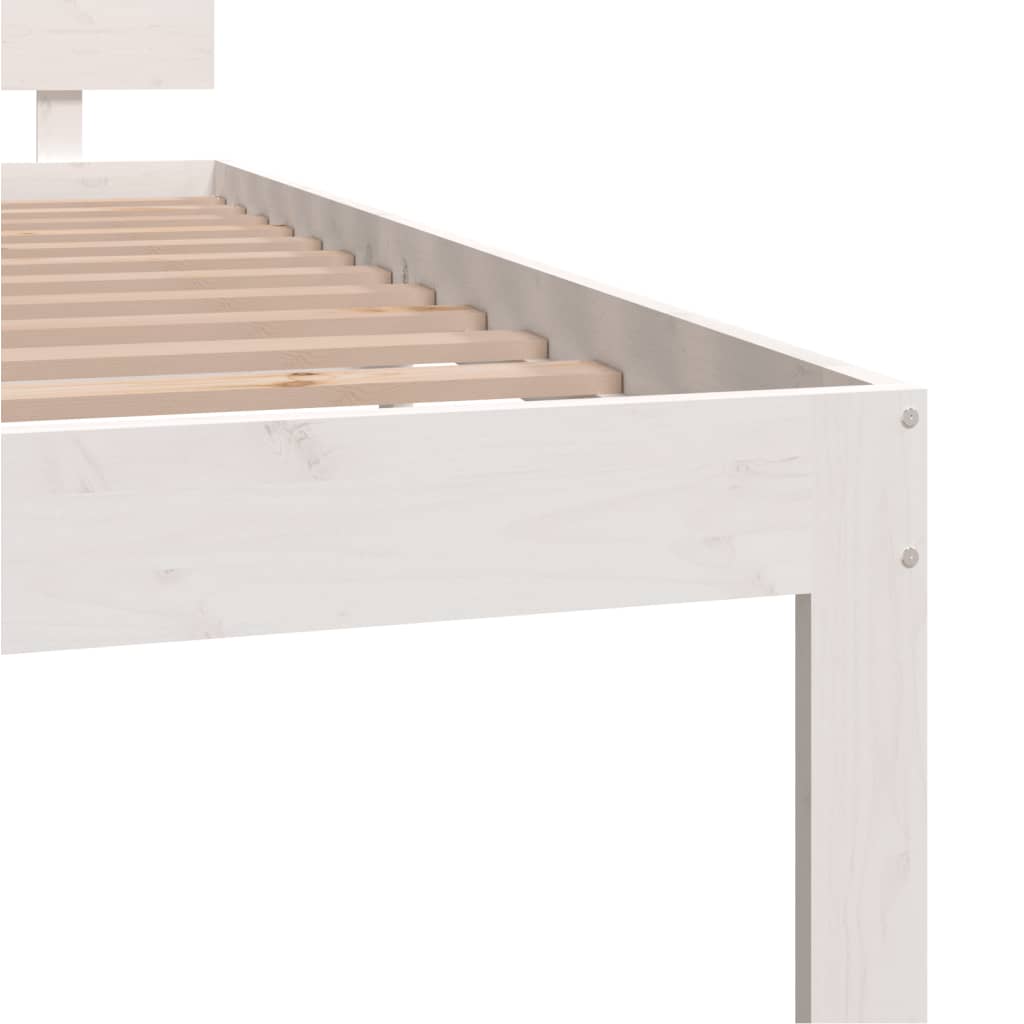vidaXL Рамка за легло, бяла, бор масив, 120х200 см