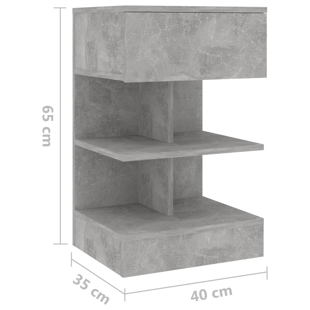 vidaXL Нощни шкафчета, 2 бр, бетонно сиви, 40x35x65 см