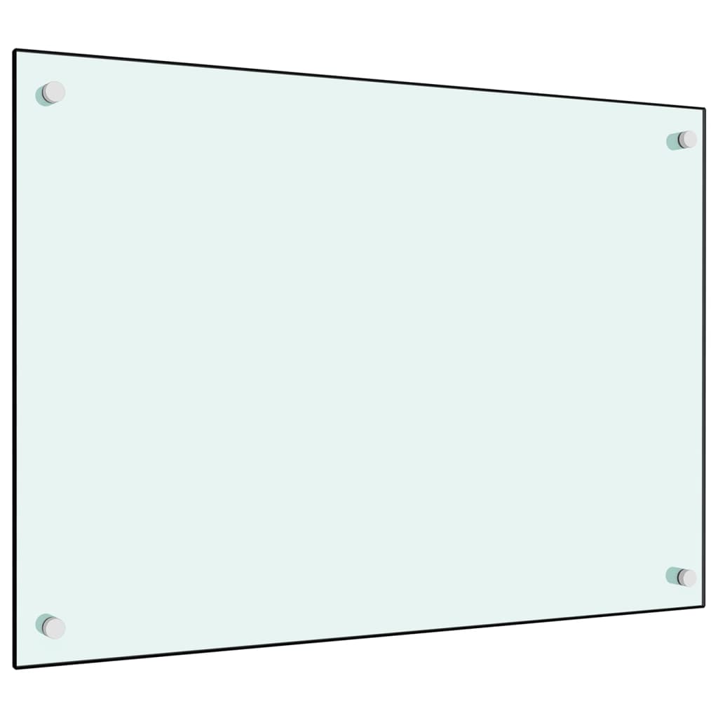 vidaXL Кухненски гръб, бял, 70x50 см, закалено стъкло