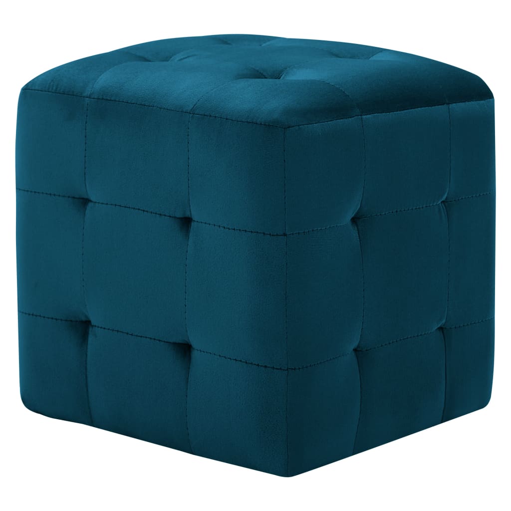 vidaXL Нощни шкафчета, 2 бр, сини, 30x30x30 см, кадифен текстил