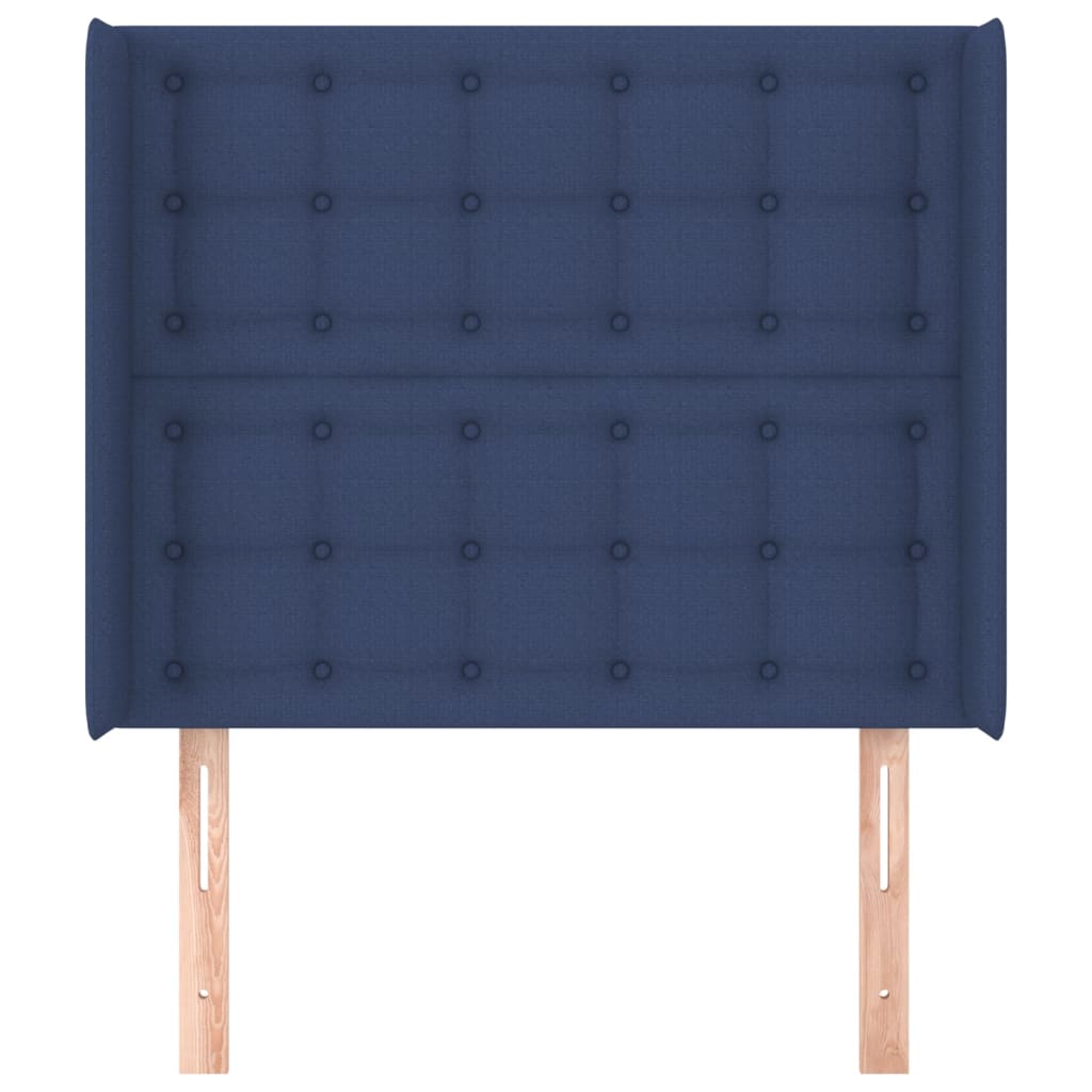 vidaXL Горна табла за легло с уши, синя, 103x16x118/128 см, плат