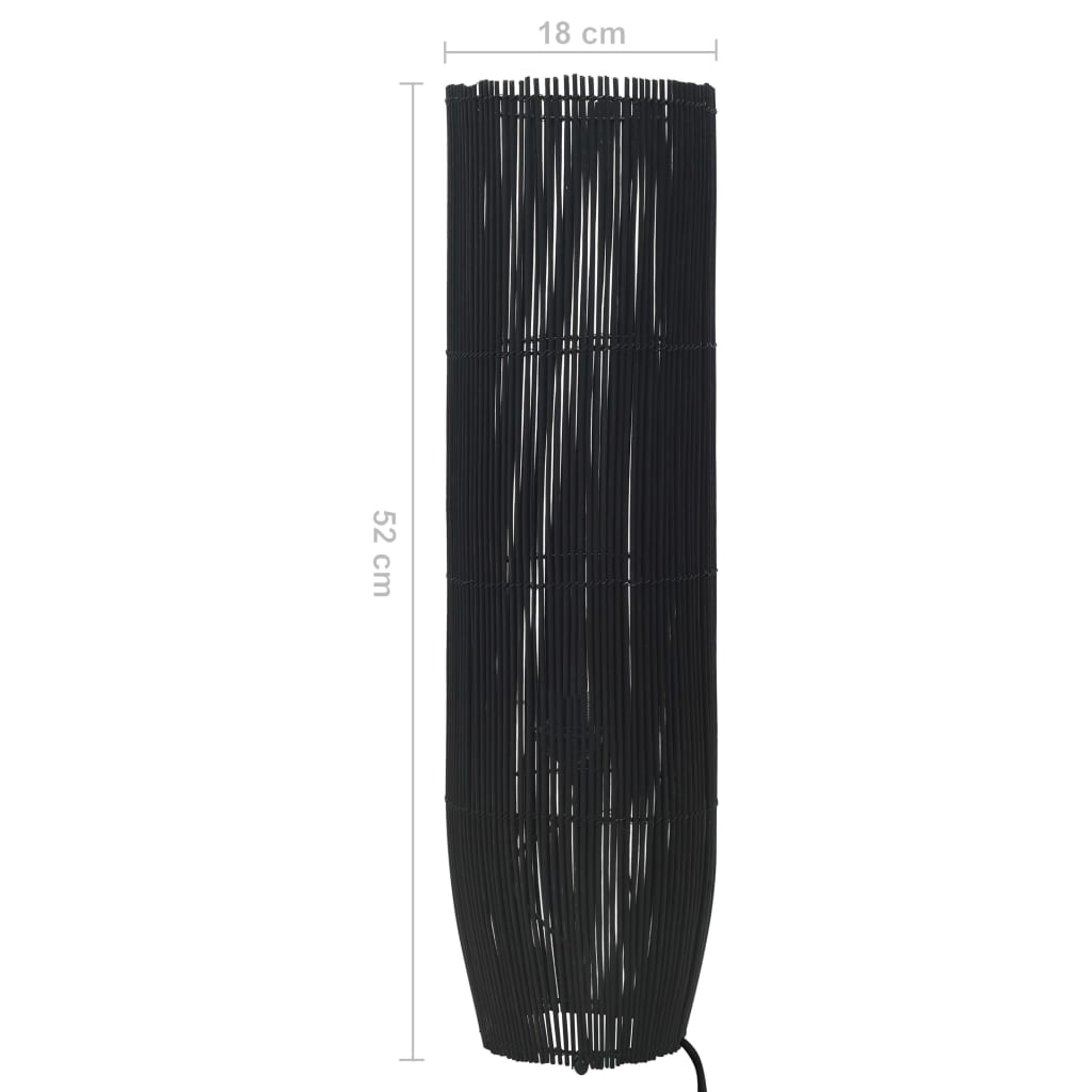 vidaXL Наземна лампа, върба, черна, 52 см, Е27