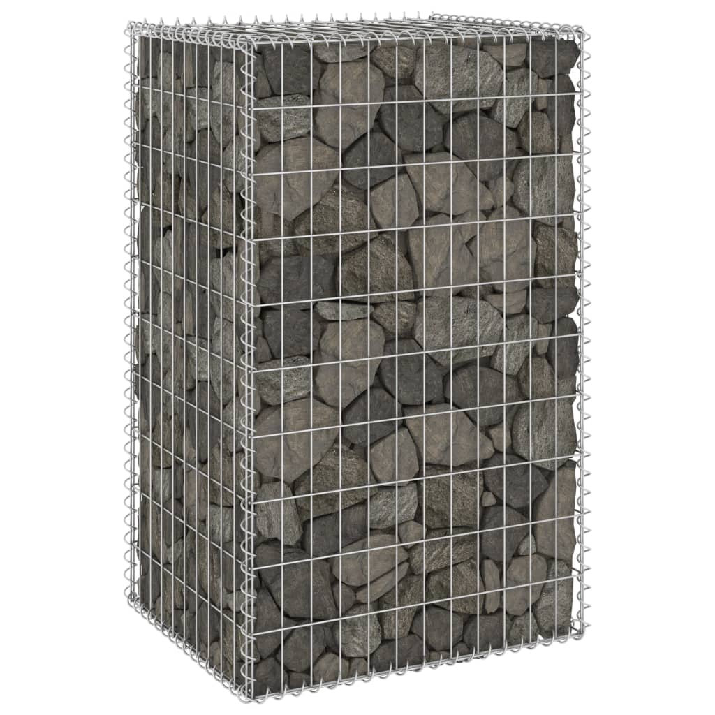 vidaXL Габионна стена с капаци, поцинкована стомана, 60x50x100 см