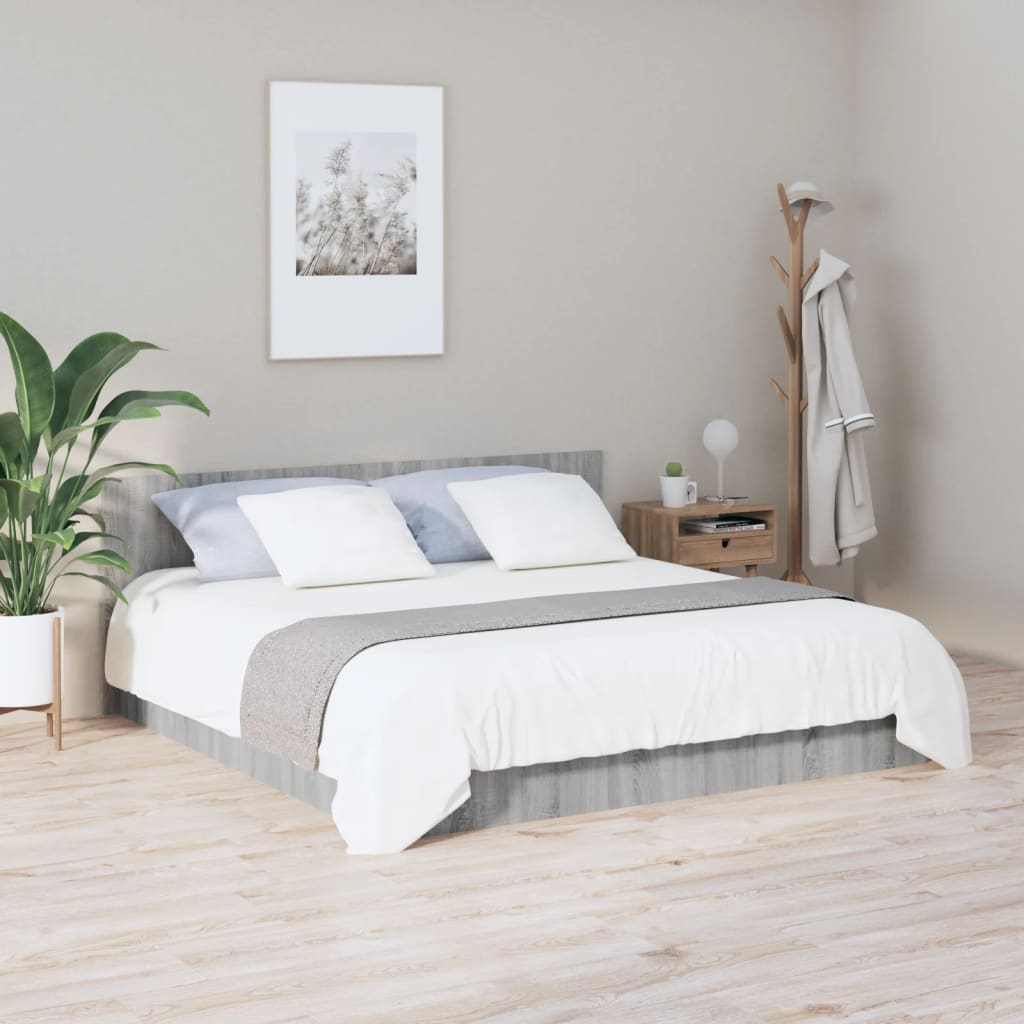 vidaXL Табла за легло, сив сонома, 200x1,5x80 см, инженерна дървесина