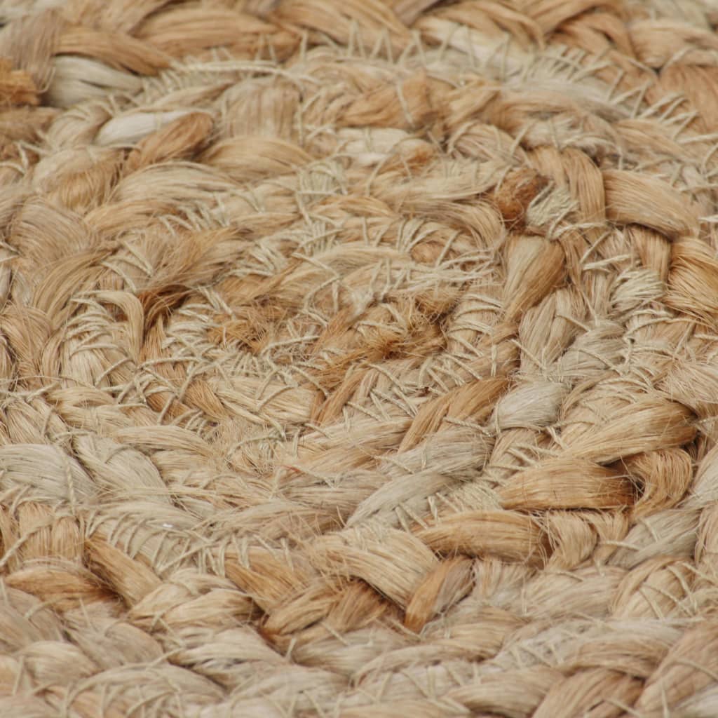 vidaXL Килим с плетен дизайн, юта, 180 см, кръгъл