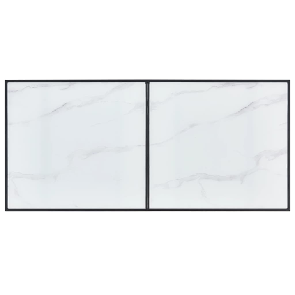 vidaXL Трапезна маса, бяла, 140x70x75 см, закалено стъкло