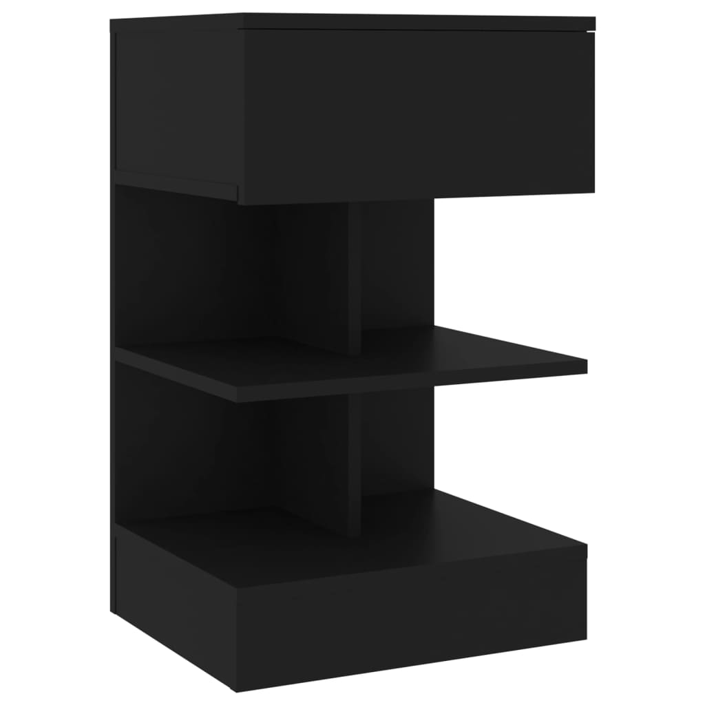 vidaXL Нощни шкафчета, 2 бр, черни, 40x35x65 см